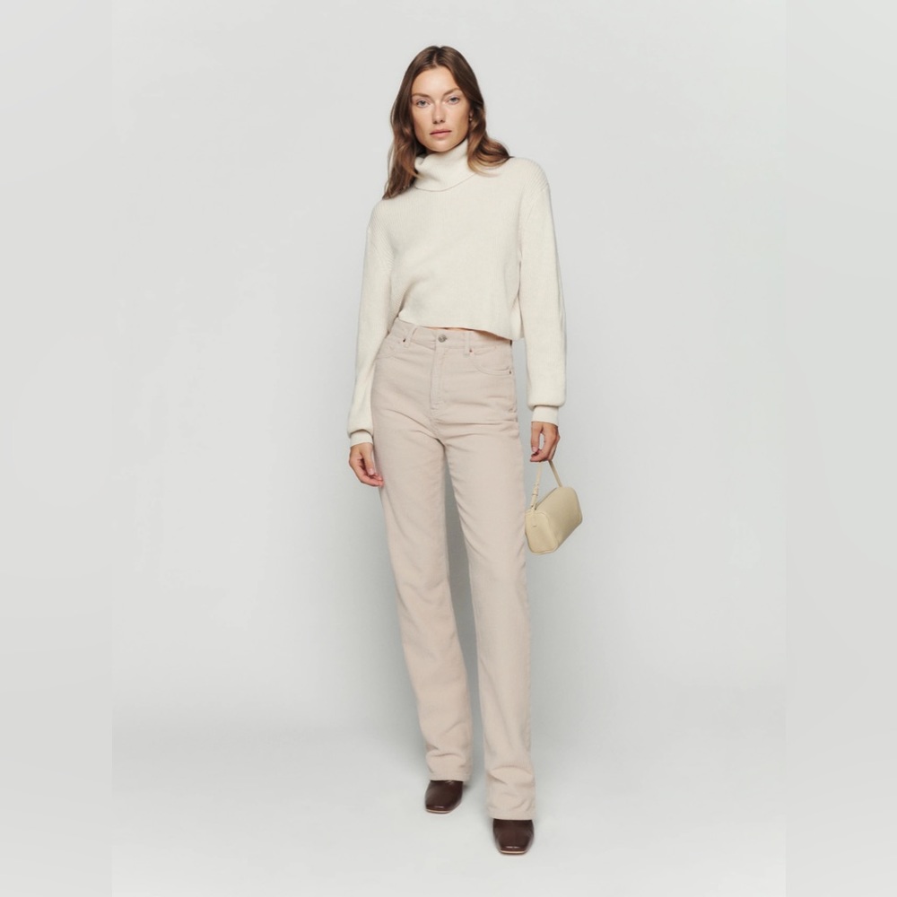 Cynthia High Rise Straight Long Corduroy Pants 30